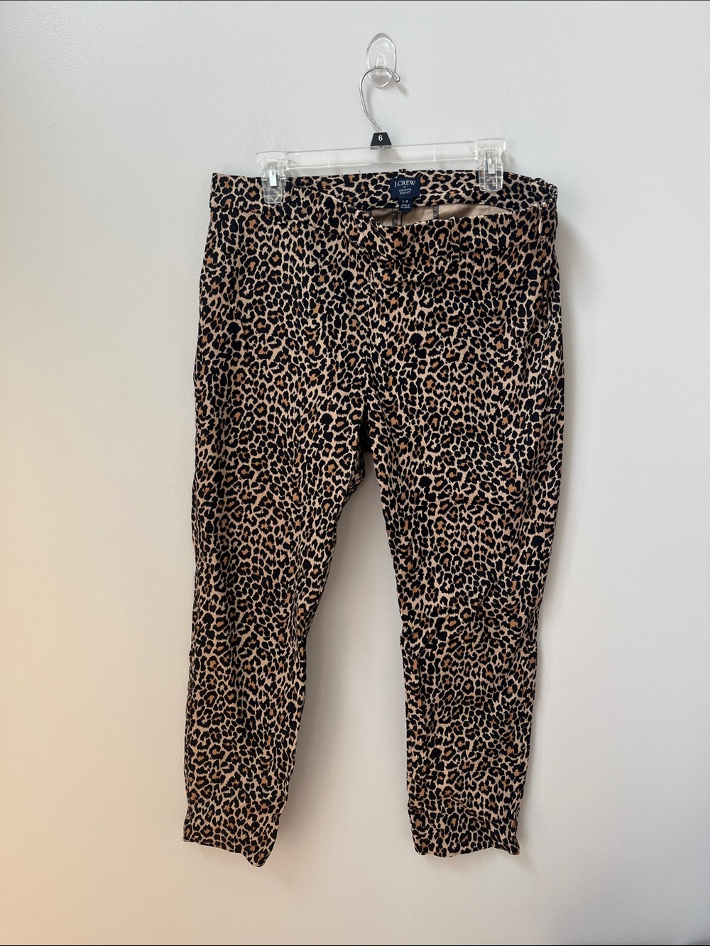 J Crew Leopard Winnie Pant Cropped Ankle Skinny Pants Size 14
